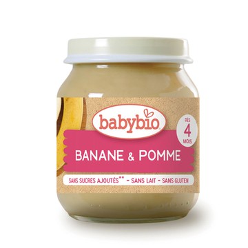 法國Babybio 生機蘋果香蕉鮮果泥130g★衛立兒生活館★