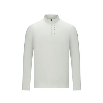 運動長袖 MS HALF ZIP LS T 半開襟 拉鍊 男款 淺灰色 1012050-956