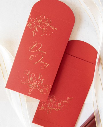 【客製化】蘭花燙金長方形利是封100入