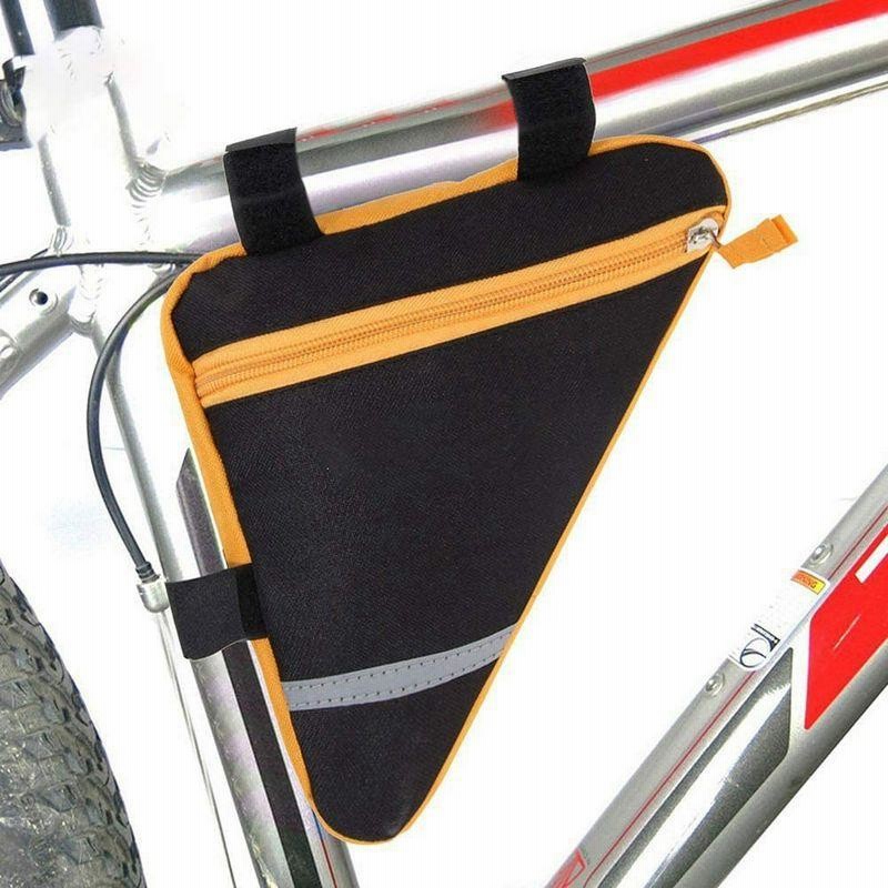 自転車用 トライアングル型バッグ 大容量 フレームバッグ 軽量 小物収納 装着簡単 クロス マウンテン ロード バイク サイクリング オレン 通販  LINEポイント最大0.5%GET LINEショッピング