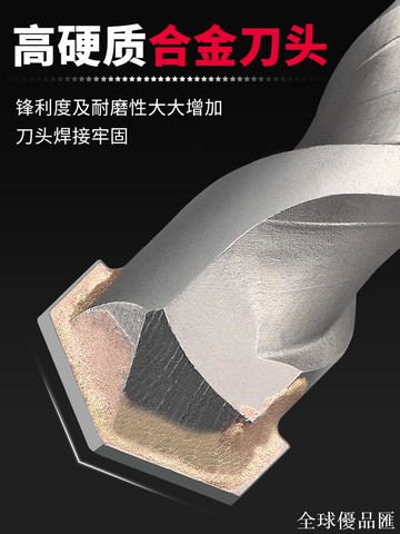 【全球優品匯】加長沖擊電錘鉆頭穿墻兩坑兩槽圓柄四坑方柄混凝土水泥墻壁打孔鉆