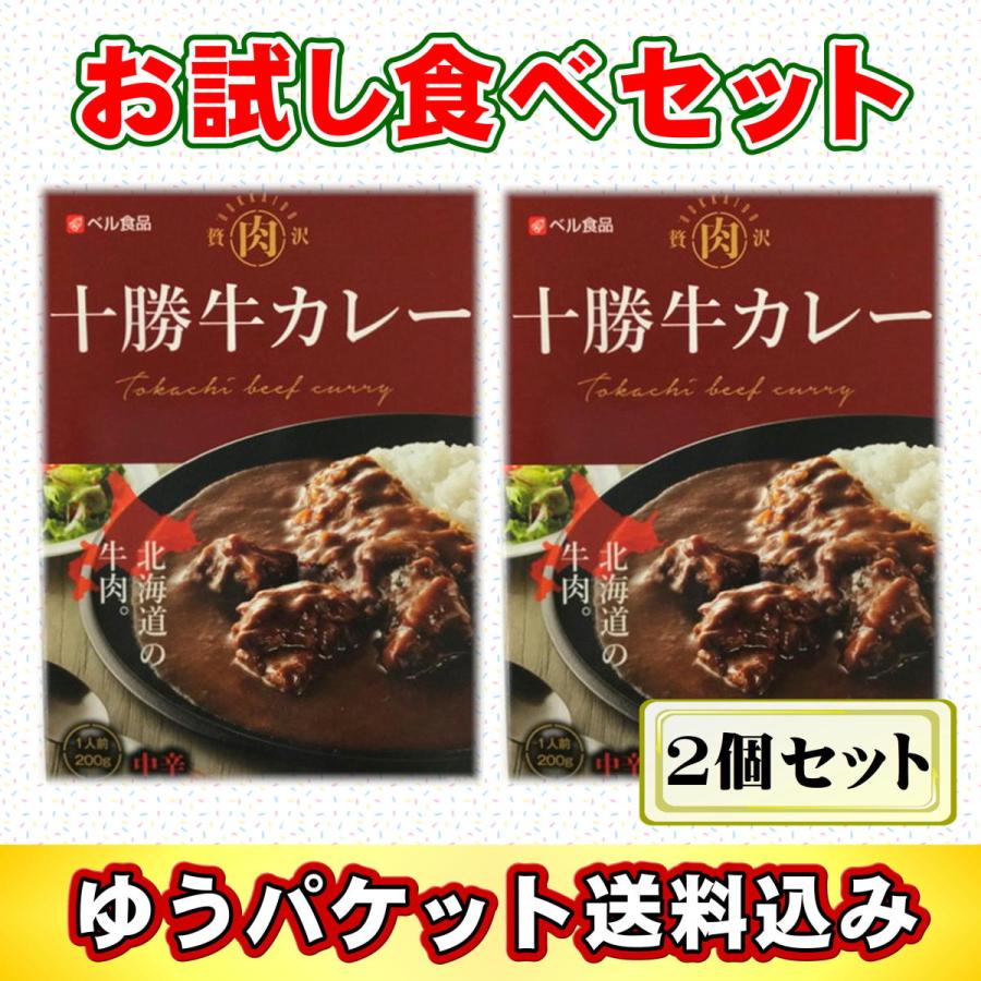 ゆうパケット送料無料 十勝牛カレー ２個入り お試し セット 北海道 グルメ 食品 お土産 惣菜 お取り寄せ 送料込み