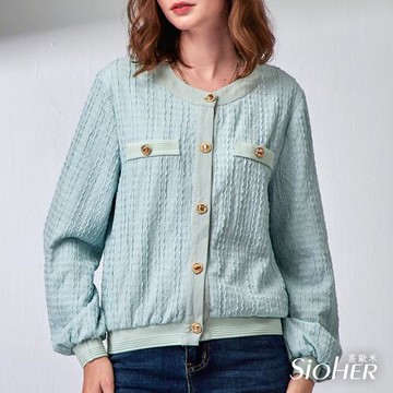 買1送1【SiOHER 熹歐禾】★韓國法式波紋香風外套(女裝/女上衣/女外套/舒適)