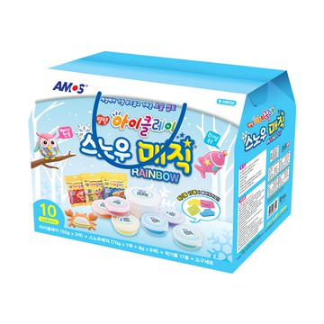 AMOS 阿摩司 彩虹雪花魔術輕黏土組 (50g x 3色) + (70g x 1色) + (9g x 6色)  多色  1組