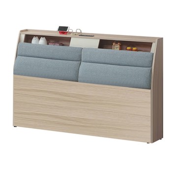 文創集 美斯5尺雙人貓抓布床頭箱(不含床底＋不含床墊)-150x30x106cm免組