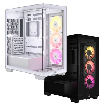 【享最高折300】Corsair 海盜船 3500X 強化玻璃機殼 附RS120 ARGB風扇三入 黑色/白色