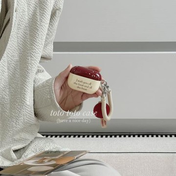 小眾ins復古英文潑墨耳機套掛件適用Airpods pro保護套蘋果1/2代新款Airpods3代高級感耳機套AirPods4耳機殼