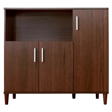 《HOPMA》美背三門四格廚房櫃 台灣製造 電器櫥櫃 儲藏收納置物 微波爐櫃-胡桃木