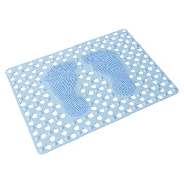 費歐家 吸盤式 浴室按摩防滑墊 大腳Y款  70 x 50cm  1個  寶石藍
