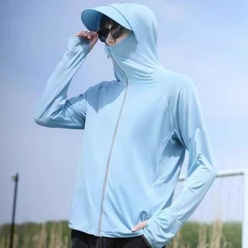 夏季防曬衣胖子男透氣冰絲防紫外線外套大碼寬松戶外釣魚防曬服