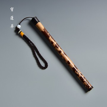 云妃竹香筒 鑲花檀木蓋 便攜香道配件沉香線香筒線香收納拔口香筒