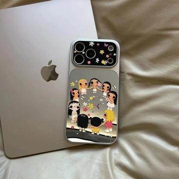 可愛小玉適用iPhone17promax/16手機殼15pro大視窗鏡面14/13卡通防摔