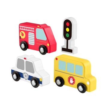 費雪木製玩具小車組