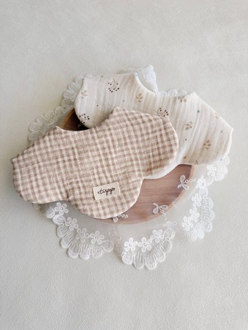 Tanpopo 手作寶寶小物 | 香草奶茶格紋系列圍兜