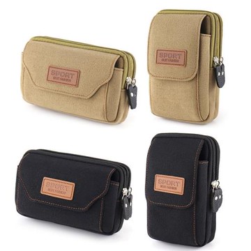 手機套男褲帶腰包 帆布 掛在褲腰帶上的手機包 男士6寸腰上手機包
