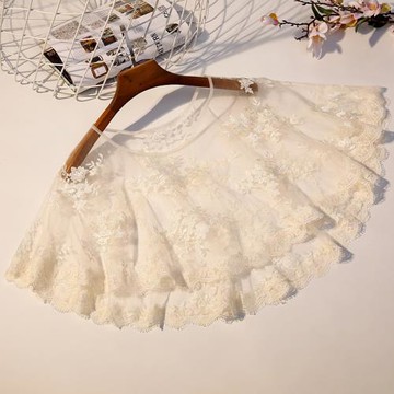 外套女超仙新款套頭蕾絲披肩外套女夏短款寬松坎肩薄透氣洋氣斗篷