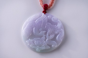 天然翡翠紫羅蘭大鳳牌