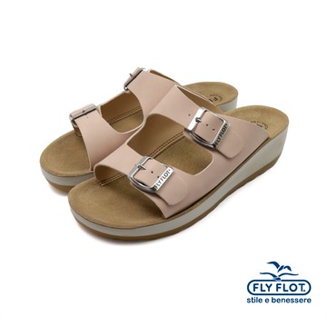 【FLYFLOT】義大利原廠止滑厚底雙釦造型涼鞋 粉色(42G64-4C-LPIN)