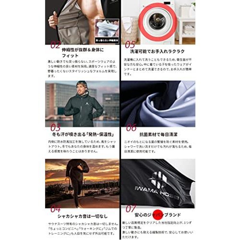 LAVIE 健康グッズ サウナスーツ大発汗 L(ブラック 男女兼用・身長170~185cm､ウエスト75~100cm) 3B4223_