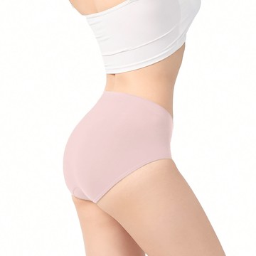 【安心包臀】抗菌無縫內褲-中高腰 - L / 裸粉