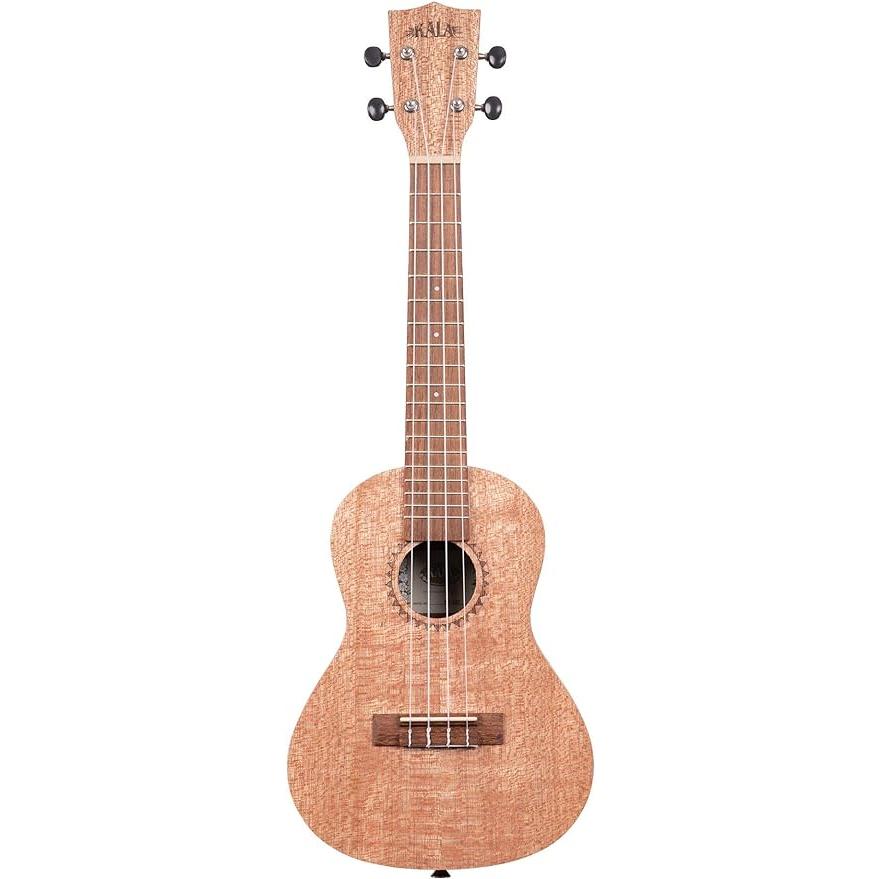 Kala Burled Meranti Concert Ukulele w Red Sonoma Case Bundle, KA-20C