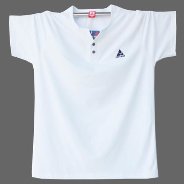 加肥加大夏裝大碼v領胖子男士短袖T恤純棉白色寬松肥佬半袖打底衫