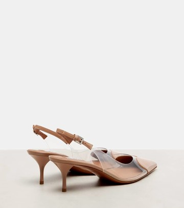Alaïa Le Cœur 55 leather and PU slingback pumps