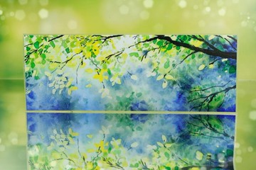 綠茵 光を孕む 靜かな森 PET 和紙膠帶 10米卷 巨畫幅