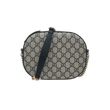 GUCCI 409535 GG SUPREME 拉鍊鍊條包斜背包 / 迷你