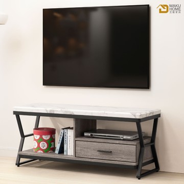 WAKUHOME 瓦酷家具 傑恩斯灰橡木仿石面 4尺電視櫃 120*40*52cm