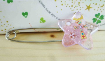 【震撼精品百貨】Hello Kitty 凱蒂貓~KITTY安全別針-星星造型-十字架-紫色