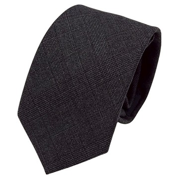 MSCOPE 西裝面料格倫格紋自動拉鍊領帶 MN518  49 x 7cm  深灰色