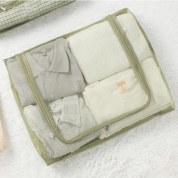 韓國 byfulldesign - (防潑水)韓製衣物整理網眼收納包-霧綠