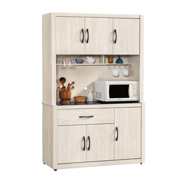 文創集 波利亞玻璃4尺六門單抽高餐櫃組合-121x42x197cm免組