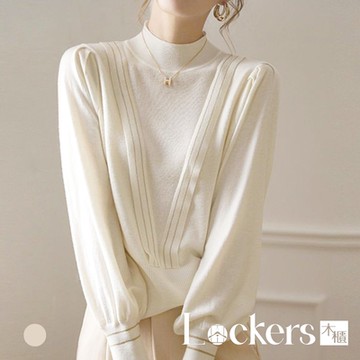 【Lockers 木櫃】秋季半高領時尚針織上衣 L111120502