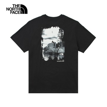 The North Face北面男款黑色概念性印花短袖T恤｜8E9FJK3