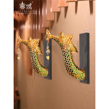 泰式 東南亞風格龍頭壁飾掛件 泰國泰式風情SPA墻面掛飾裝飾品