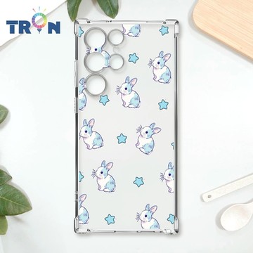 TRON 三星 S24 Ultra 手繪小兔子透明殼 四角防摔 軟殼 手機殼