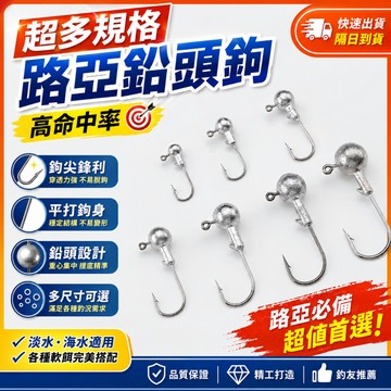 隔日達10入🎍各種大小及頭鈎 及頭鉤 汲頭鉤 鉛頭鉤 鈎尖銳利 軟蟲路亞必備 三倍加強 高品質 鉛頭鉤 汲頭鉤