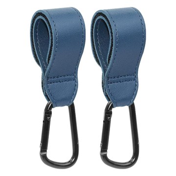 愛北鼻 多功能皮革合金掛勾 開關方便省力 可承重約60KG 適用於登山自行車嬰兒車等  藍色  2個