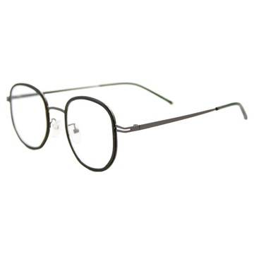 ALEGANT 慵懶法式溫莎圈拼接圓框UV400濾藍光眼鏡  144mm  暮曦綠