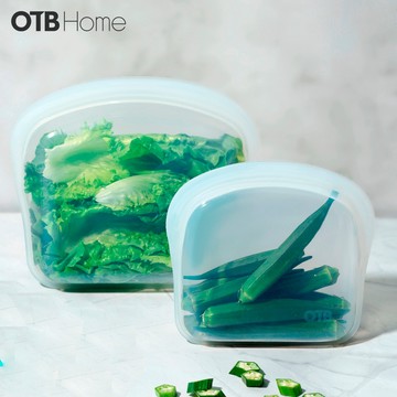 【OTB】3D鉑金矽膠保鮮袋 1800ml+800ml 2件組(多色任選)