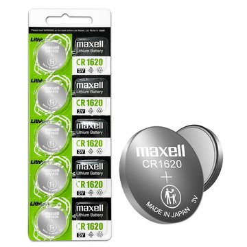 Maxell CR1620 鈕扣型電池 3V專用鋰電池(1卡5顆入)日本製