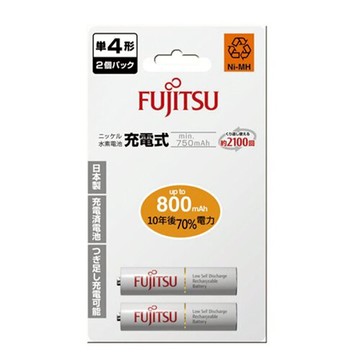FUJITSU 富士通 4號 800mAh 充電電池 2入 / 卡｜領券最高折$220