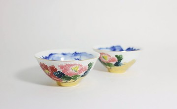 純手繪茶杯-江山萬里對杯(大飲杯)