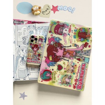 RUKAWAZx鳥鳥一聯名原創可愛動漫復古涉谷日系適用蘋果電腦筆記本Macbookpro/air 13/16/14寸滿天星亮面