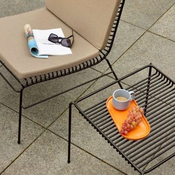 【Hübsch】阿瑪雷彩石托盤-淺藍色/橙色-兩入一組