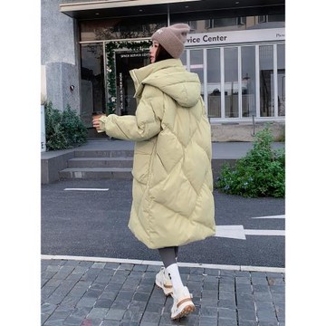 橄欖綠羽絨棉服女冬2024新款中長款爆款流行加厚時尚棉衣韓版棉襖