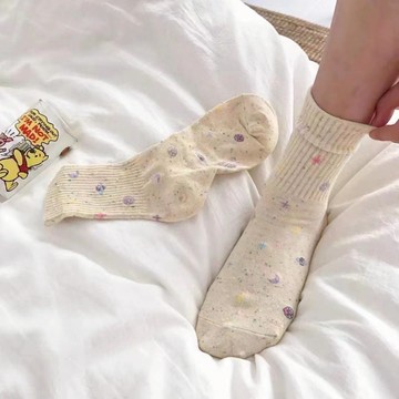 D166 星空長襪休閒百搭眾宇宙中筒女生