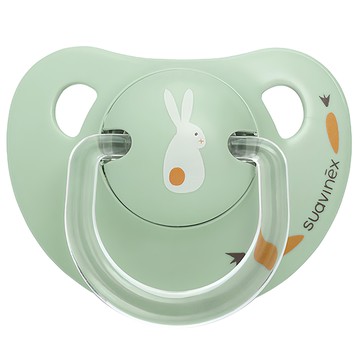 Suavinex 蘇維妮 Happy Bunny 人體工學矽膠奶嘴  0~6個月  Rabbit Mint  1個
